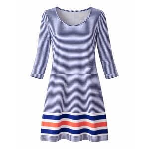 Lilly Pulitzer Classic 3/4 Sleeve Striped Blue & White Knit Dress - Size XS